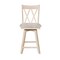 International Concepts Double "X" Back Counter Height Stool, Swivel 24" Seat Height, Unfinished S-202SW - alternate 2